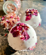 Bombe de bain à la rose